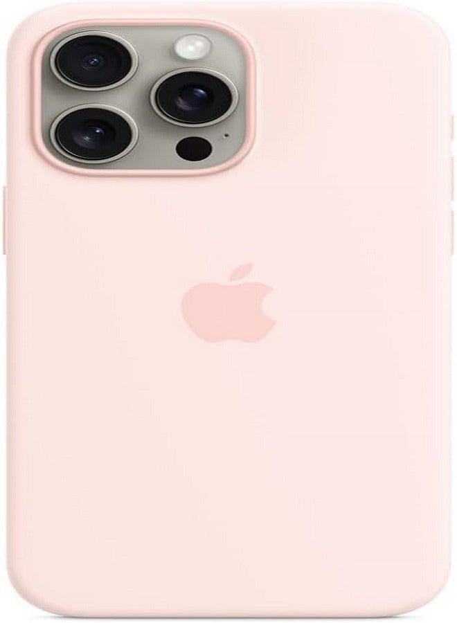 IAF Generic Silicon Case Cover For Apple iPhone 15 Pro MAX Silicone Back Case with MagSafe - Light Pink - Image 2