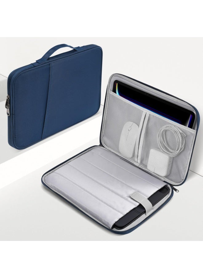 غطاء كمبيوتر محمول مقاس 13 بوصة ل 2025-2022 MacBook Air 13 بوصة M4 M3 M2 A3240 A3113 A2681 غطاء حقيبة يد مقاوم للصدمات مع جيب ملحق - أزرق - Image 1