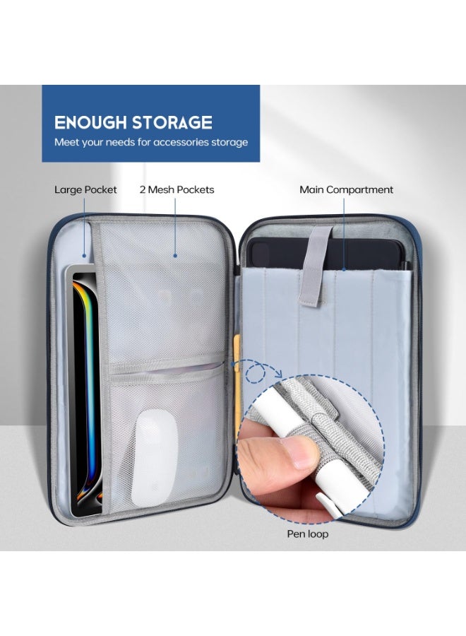 غطاء كمبيوتر محمول مقاس 13 بوصة ل 2025-2022 MacBook Air 13 بوصة M4 M3 M2 A3240 A3113 A2681 غطاء حقيبة يد مقاوم للصدمات مع جيب ملحق - أزرق - Image 3