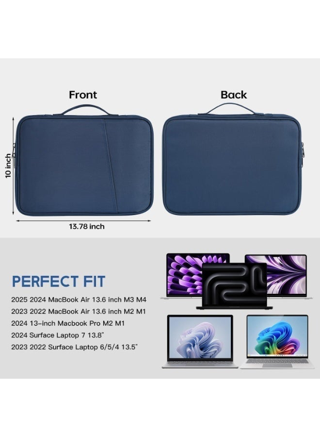 12.9-13 Inch Tablet Sleeve, Compatible with 12.4 Inch Samsung Galaxy Tab S10+ S9+ Plus/S8+/S7+ Plus/S7 FE, 2025 13 Inch iPad Air M3 M2/iPad Pro M5 M4/Pro 12.9 Inch, Microsoft Surface Go 2 12.4 Inch/Pro 11 Inch - Portable, Khaki & Dark Red - Image 2