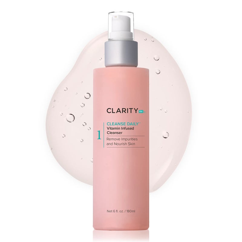 ClarityRx Cleanse Daily VitaminInfused Face Wash Natural PlantBased Moisturizing Facial Cleanser with Vitamins  Antioxidants Deep Cleansing Natural Paraben Free for All Skin Types 6 fl oz