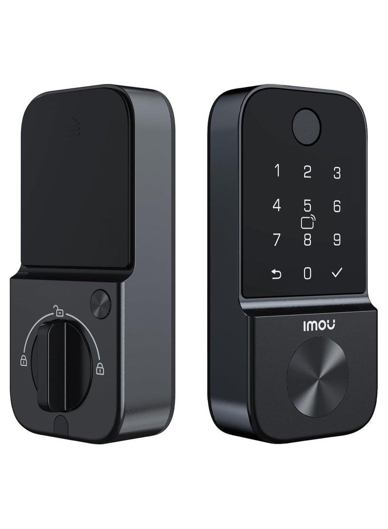 IMOU Cubo1 Smart Door Lock – Black | Compact Keyless Entry with Fingerprint, PIN & App Control | Child Safety Lock | Auto-Lock Biometric Security System for Home - Image 1