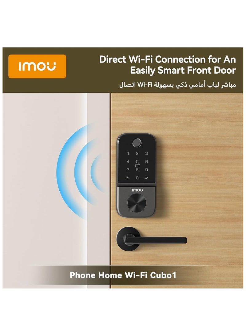 IMOU Cubo1 Smart Door Lock – Black | Compact Keyless Entry with Fingerprint, PIN & App Control | Child Safety Lock | Auto-Lock Biometric Security System for Home - Image 5
