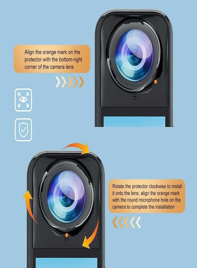 Stoyobe® for Insta360 X5 Standard Rotation PC Lens Guard Protective Cover, 2-Pack HD Clear Lens Protector Cap, Scratch-Resistant Accessories Replacement for Insta360 X5 360 Camera - Image 5