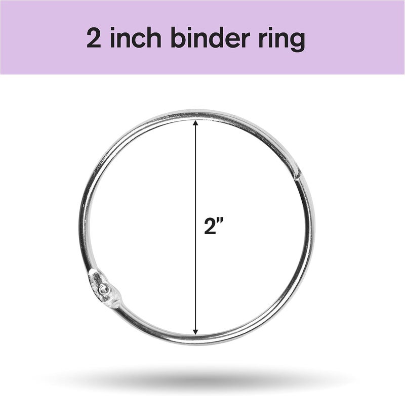 Simetufy Binder Rings 2 Inch(36 Pack) Metal Rings for Index Cards,Loose Leaf Binder Rings,Metal Book Rings - Image 3
