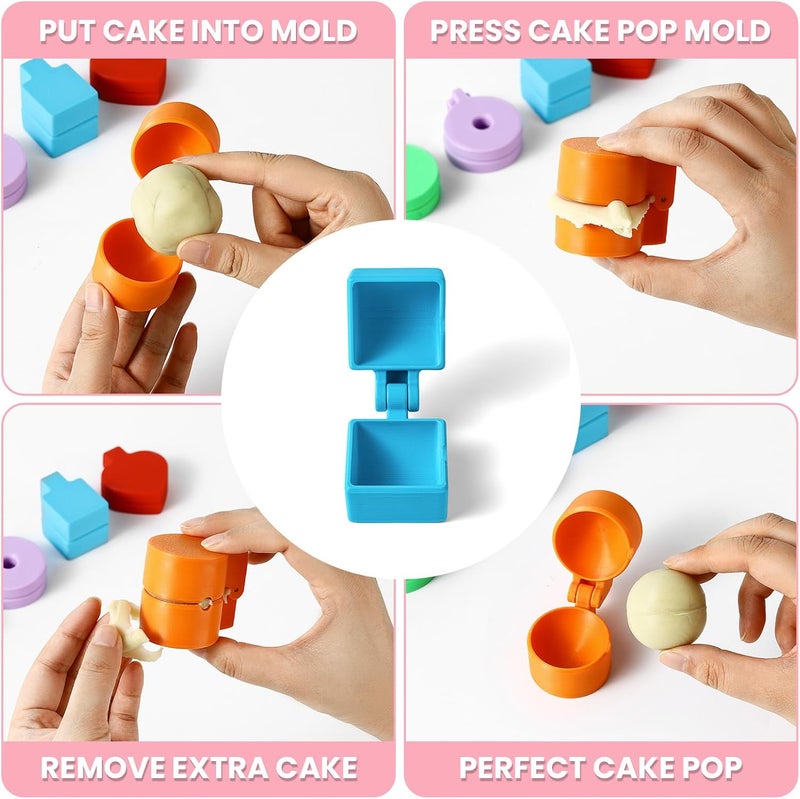 MITCHENIFY 2 PCS Cylinder Cake Pop Mold Shapes Press Set, 3D Printed Cake Pop Cutter and Pusher, Baking Tools Accessories for Home Baking, Birthday Parties, Wedding Desserts - Image 5