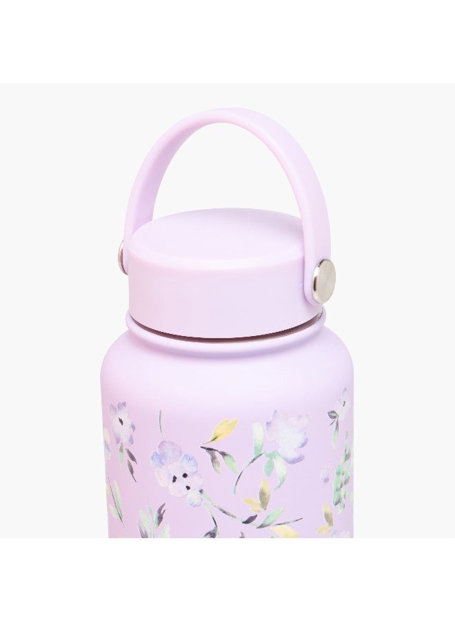 LIFESTYLE Floral Print Stainless Steel Water Bottle - 1 L for Women - Image 4