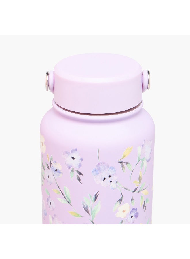 LIFESTYLE Floral Print Stainless Steel Water Bottle - 1 L for Women - Image 3