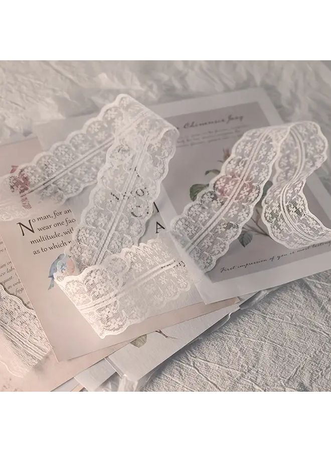 White 3 Yards Lace Ribbon Roll DIY Clothing Headdress Decoration Eid Al Adha Mubarak - Image 5