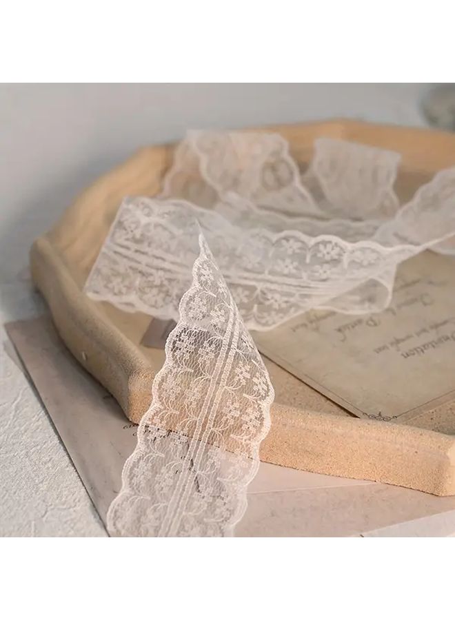 White 3 Yards Lace Ribbon Roll DIY Clothing Headdress Decoration Eid Al Adha Mubarak - Image 1