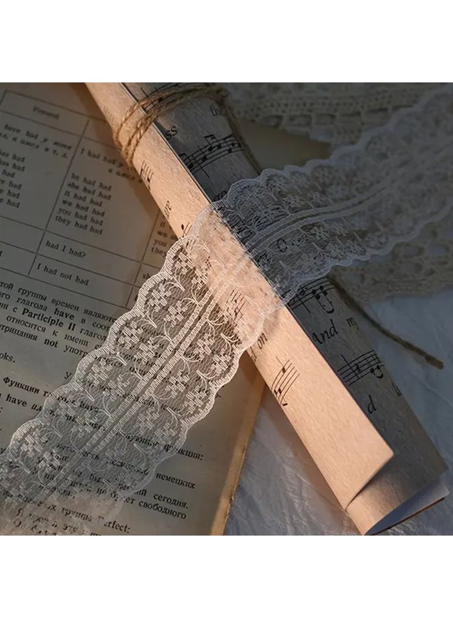 White 3 Yards Lace Ribbon Roll DIY Clothing Headdress Decoration Eid Al Adha Mubarak - Image 3