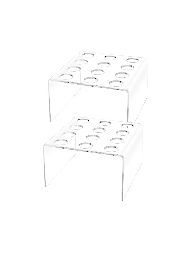 Marketing Holders 2 Pack Waffle Cone Holder 12 Slot Clear Acrylic Mini Ice Cream Display 1" Holes for Desserts Countertop Stand for Restaurants and Parlors - Image 1