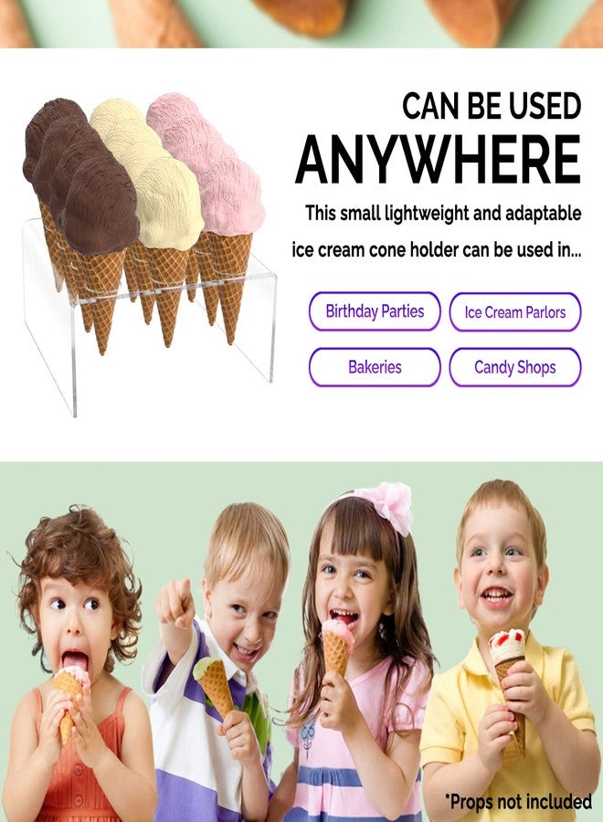 Marketing Holders 2 Pack Waffle Cone Holder 12 Slot Clear Acrylic Mini Ice Cream Display 1" Holes for Desserts Countertop Stand for Restaurants and Parlors - Image 4