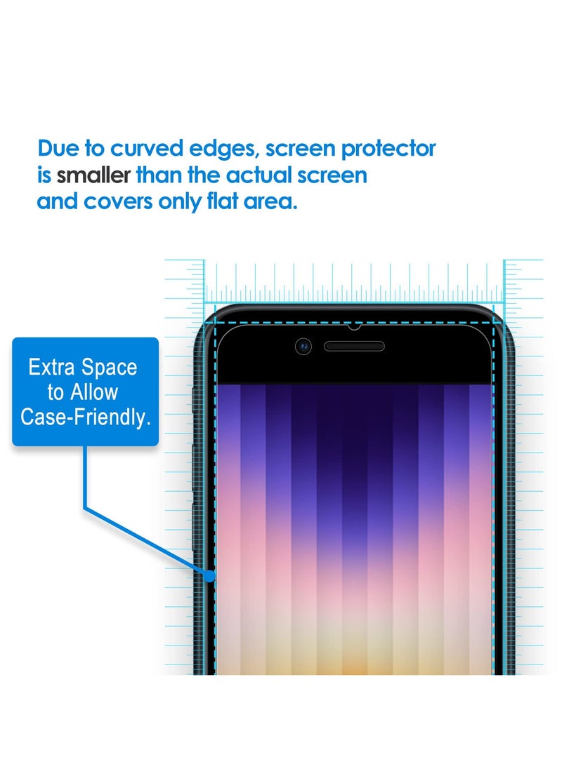 جي تيك - واقي شاشة لهاتف Iphone Se 2022 الإصدار الثالث مقاس 4.7 بوصة من الزجاج المقوى 3 عبوات - Image 1