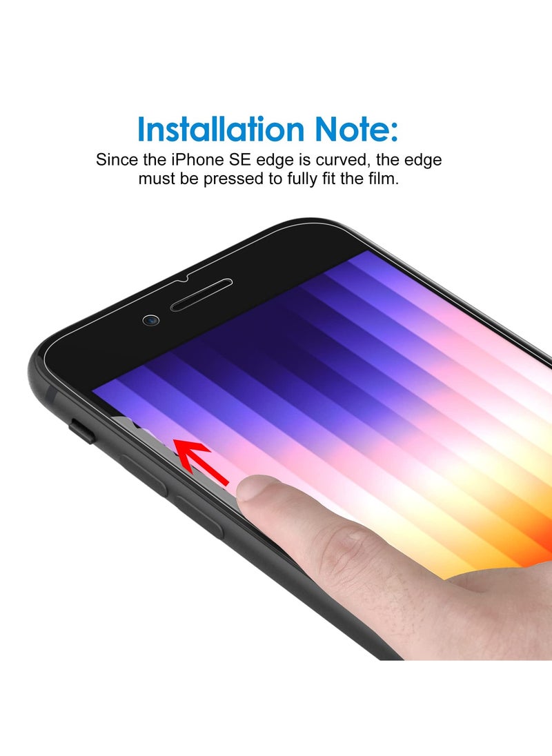 جي تيك - واقي شاشة لهاتف Iphone Se 2022 الإصدار الثالث مقاس 4.7 بوصة من الزجاج المقوى 3 عبوات - Image 1
