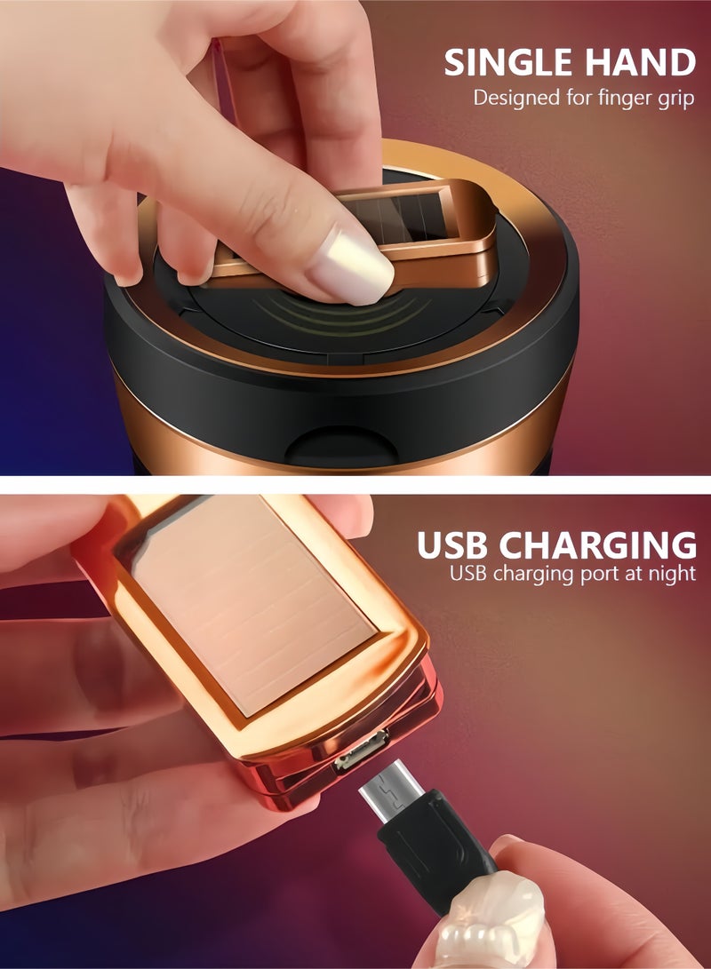 JoyousSto Detachable Ceramic Car Ashtray with LED Light and Removable Lighter 2 in 1Solar Powered & USB Charging Universal Fit for Cup Holders Black - Image 5