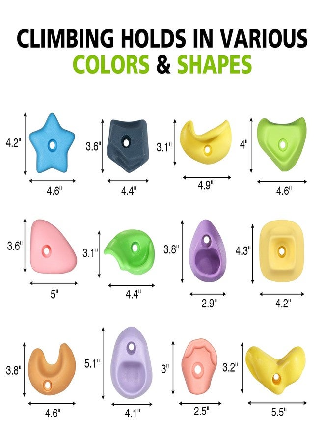 TOPNEW 24PC Kids Climbing Holds, Climbing Rocks for Play Set, Swingset - Adult Rock Wall Holds with Mounting Hardware for Indoor Outdoor Climbing Wall, Pastel Color - Image 3