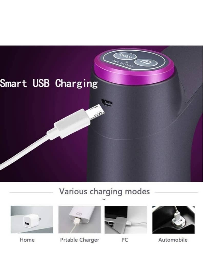 مضخة مياه محمولة للمنزل والمكتب، سهلة الاستخدام مع زر إيقاف التشغيل التلقائي، شحن USB، حجم عالمي، تصميم أسود جميل - Image 2