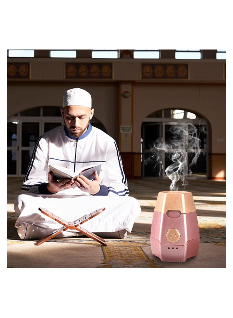 ELTRAZONE Mini Electric Incense Burner Bukhoor Car Incense Burner Dukhoon Bukhoor Aroma Diffuser Home Decor Gift for Home  Car (Gold) - Image 5