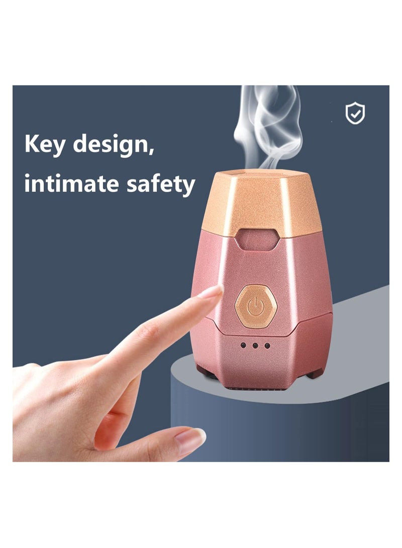 ELTRAZONE Mini Electric Incense Burner Bukhoor Car Incense Burner Dukhoon Bukhoor Aroma Diffuser Home Decor Gift for Home  Car (Gold) - Image 2