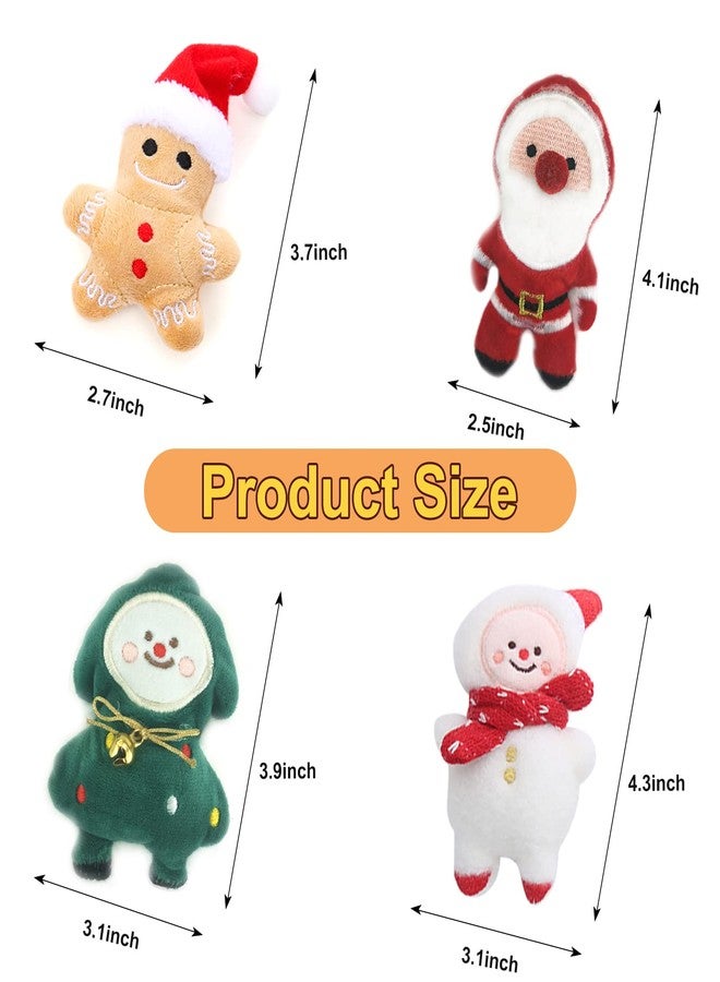 Feelorna 4 pcs Catnip Toys for Indoor Cats, Interactive Christmas Plush Gift with Catnip for Cat (Style 1) - Image 2