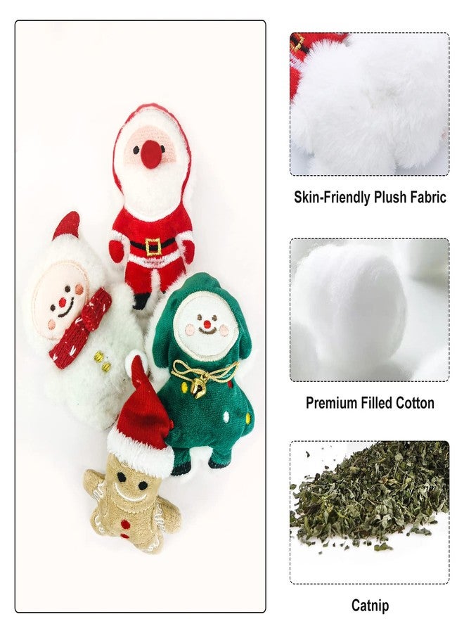 Feelorna 4 pcs Catnip Toys for Indoor Cats, Interactive Christmas Plush Gift with Catnip for Cat (Style 1) - Image 3