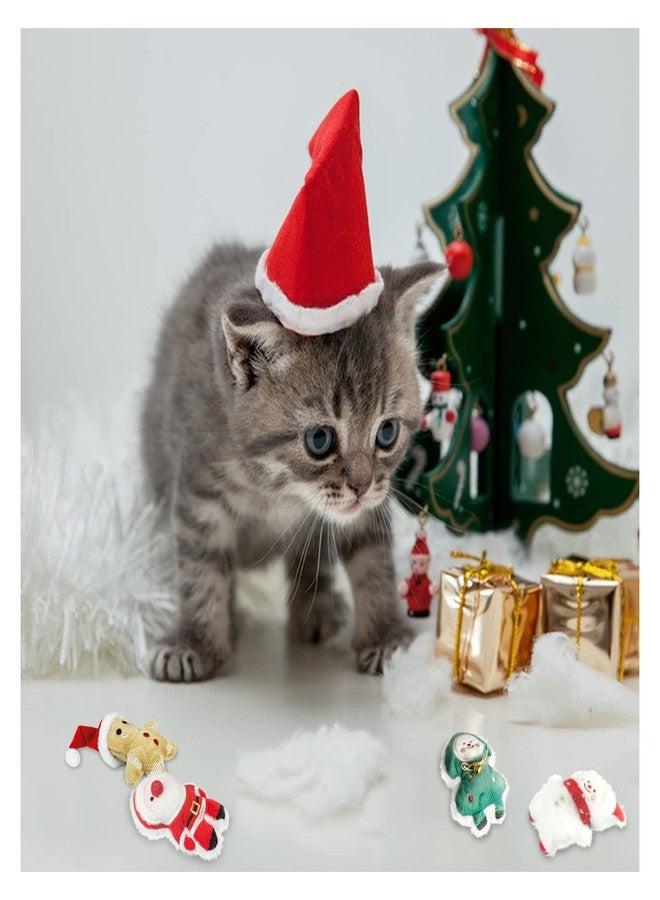Feelorna 4 pcs Catnip Toys for Indoor Cats, Interactive Christmas Plush Gift with Catnip for Cat (Style 1) - Image 4