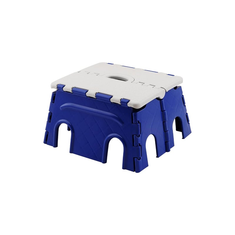 Primelife 7 inch Super Strong Adjustable Portable Folding Step Stool for Adults and Kids Kitchen Stepping Stools Blue White