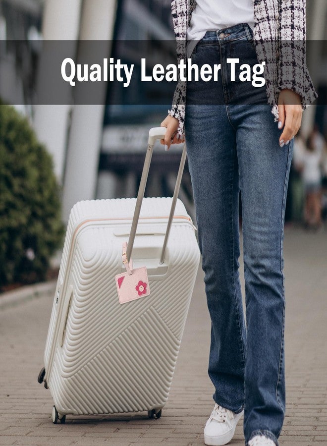 VANTOO Kevancho Leather Luggage Tags for Suitcases, Bag Tags ID Tags for Luggage Labels for Cruise Ships, Travel Accessories Tags Set (Pink) - Image 3