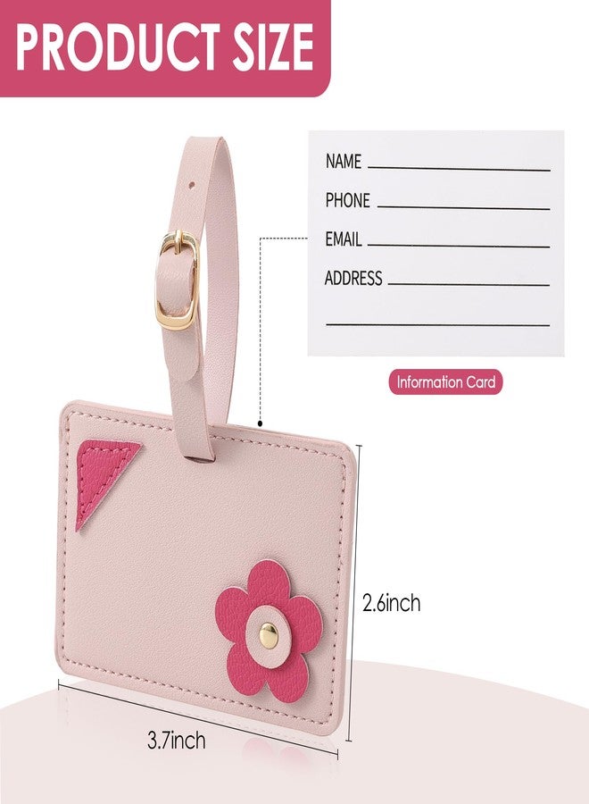 VANTOO Kevancho Leather Luggage Tags for Suitcases, Bag Tags ID Tags for Luggage Labels for Cruise Ships, Travel Accessories Tags Set (Pink) - Image 2