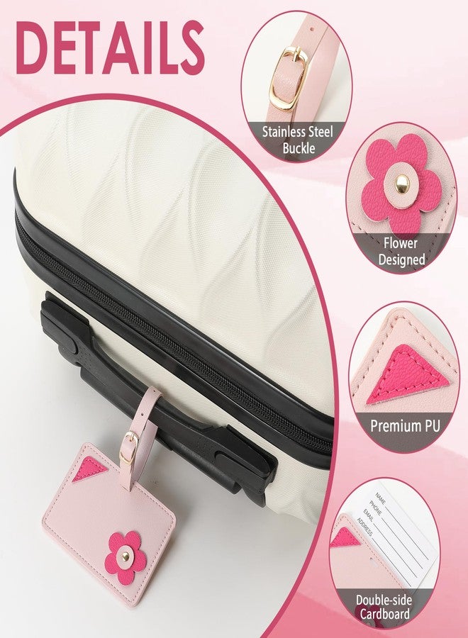 VANTOO Kevancho Leather Luggage Tags for Suitcases, Bag Tags ID Tags for Luggage Labels for Cruise Ships, Travel Accessories Tags Set (Pink) - Image 5