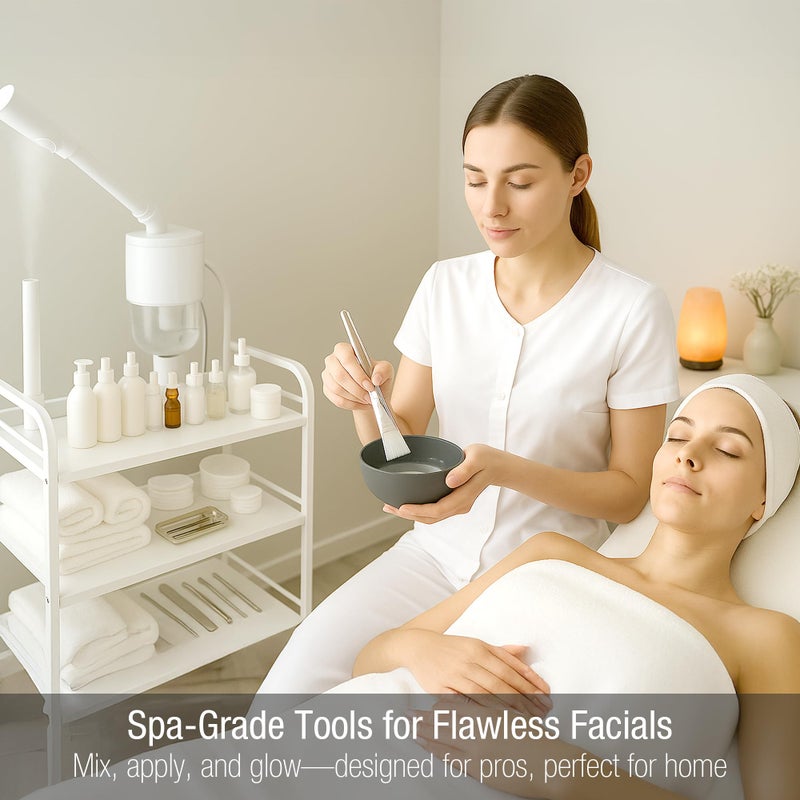 APPEARUS Facial Mask Silicone Mixing Bowl Set â€“ 6-Piece Spa Skincare Kit with 3 Mixing Bowls, Brush & Spatulas â€“ Reusable, Microwave & Dishwasher Safe â€“ Dark Gray - Image 5