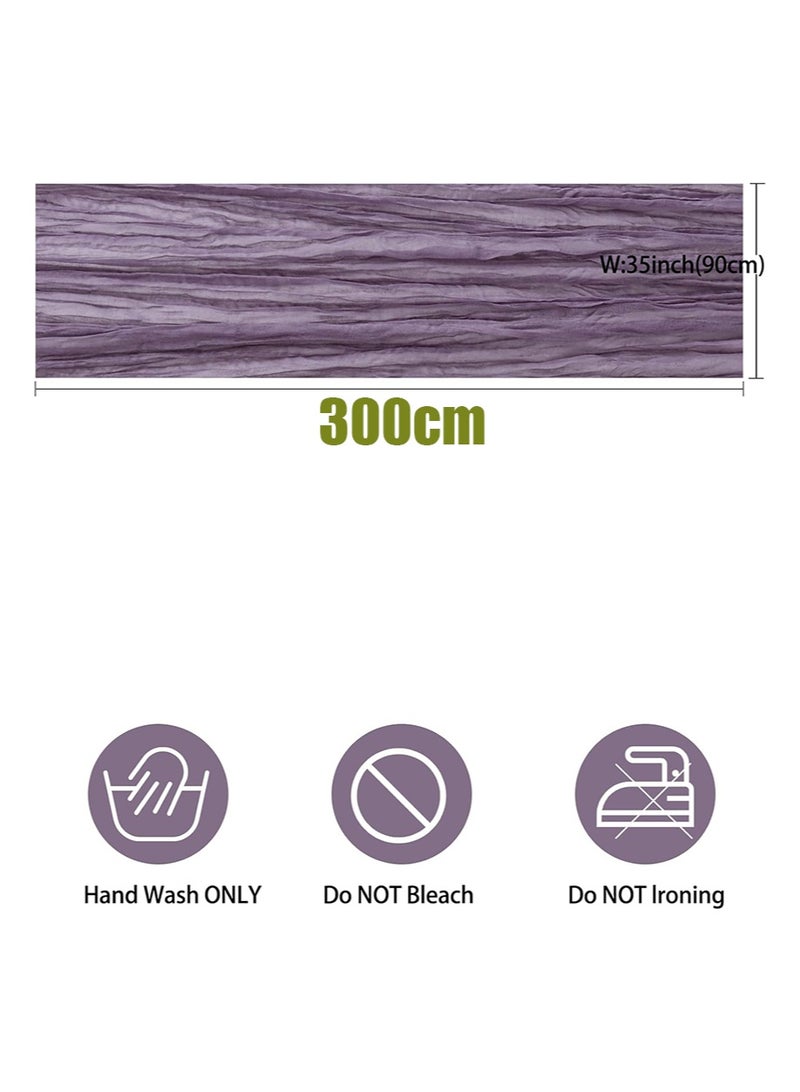 إزدنك قطعتان من مفرش طاولة من القطن الخشن 90 سم × 300 سم، بلونين، من قماش الشاش البوهيمي، مناسب لحفلات الزفاف وأعياد الميلاد، على طراز بوهيمي، لتزيين الطاولة (أرجواني ضبابي + أخضر غامق) - Image 2