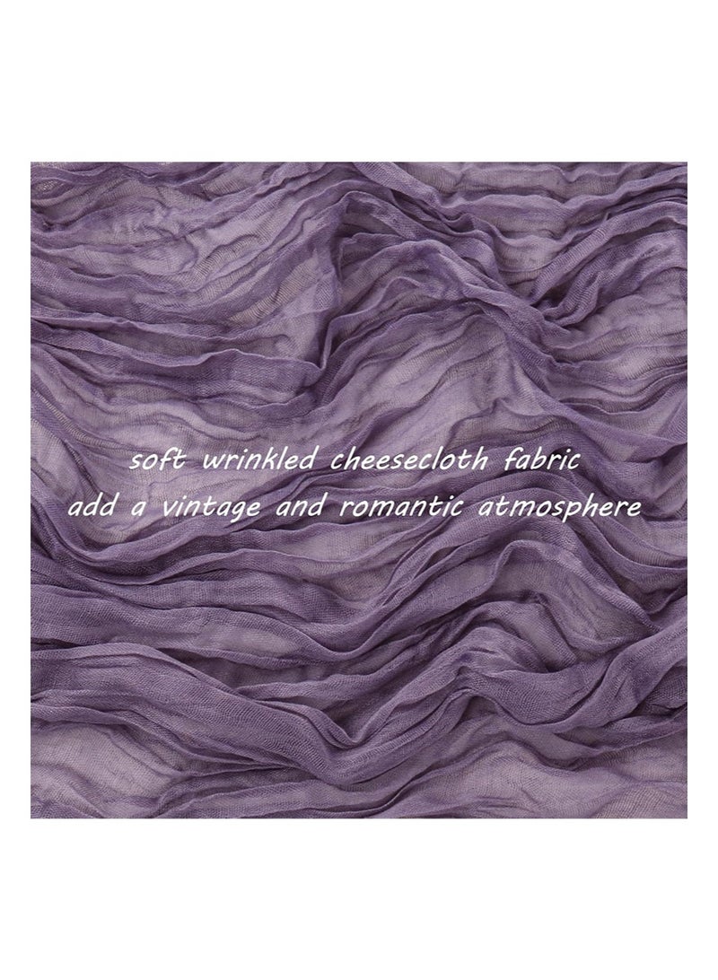 إزدنك قطعتان من مفرش طاولة من القطن الخشن 90 سم × 300 سم، بلونين، من قماش الشاش البوهيمي، مناسب لحفلات الزفاف وأعياد الميلاد، على طراز بوهيمي، لتزيين الطاولة (أرجواني ضبابي + أخضر غامق) - Image 3