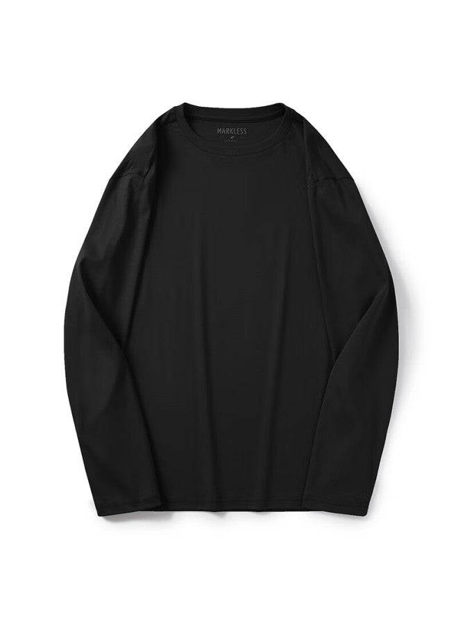 Markless 100% Long Staple Cotton Men's T-shirt 50s Cotton Skin-friendly Long Sleeve 0635m2 Starry Black XL - Image 3