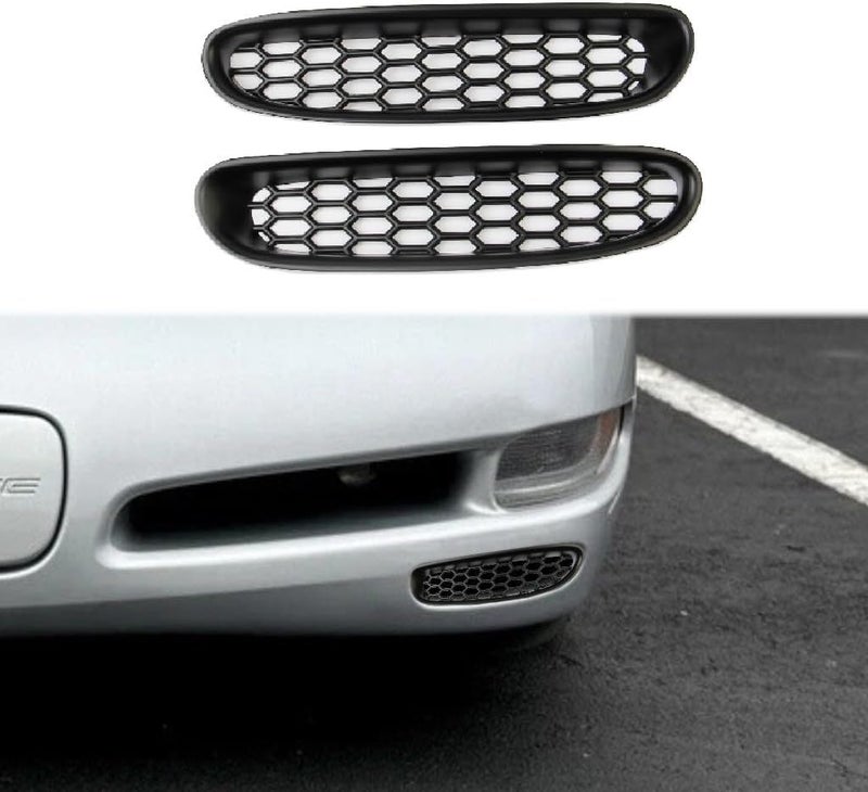 Fewshaw Black Front Bump Reseau Cover Fog Trim Accessories for 1997-2004 Chevrolet Corvette C5 - Image 1