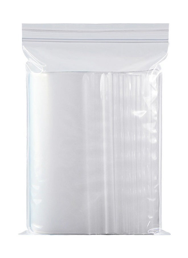 GUSGU Clear Plastic Reclosable Zip Bags 16x22.5cm (100 count), Poly Baggies with Resealable Zip Top Lock for Small Business Storage, Packaging & Shipping  - Image 1