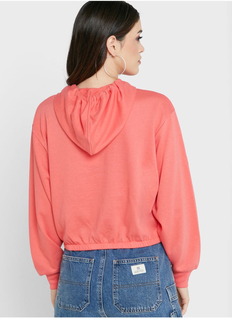 ONLY - Drawstring Detail Knitted Hoodie - Image 1