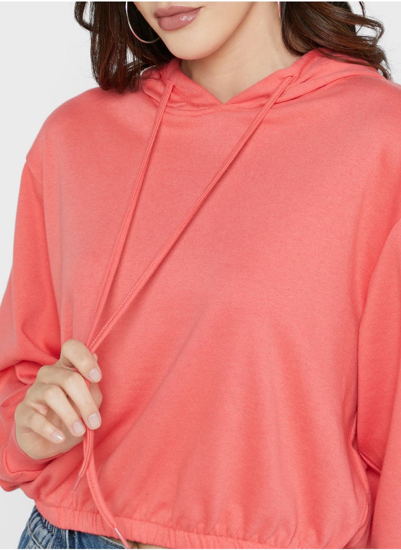 ONLY - Drawstring Detail Knitted Hoodie - Image 1