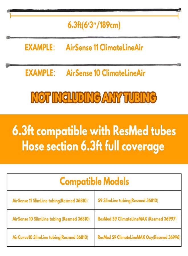 Healvaluefit 6ft 4inches CPAP Hose Cover for ResMed AirSense 11 & 10 Tubing, Cat Proof CPAP Tube Cover Full Length Zipper, Easy to Install and Remove - Image 2