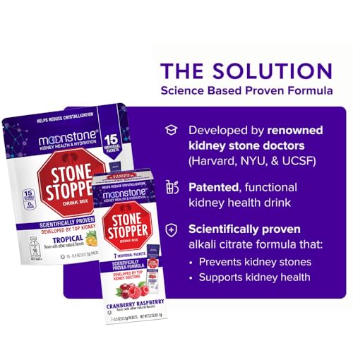 Moonstone Stone Stopper Drink Mix Lemonade Kidney Stone Prevention Calcium Oxalate Protector Alkali Citrate Support Developed by Urologists to Improve Hydration and Support Kidney Health 15 Day Supply - Image 5