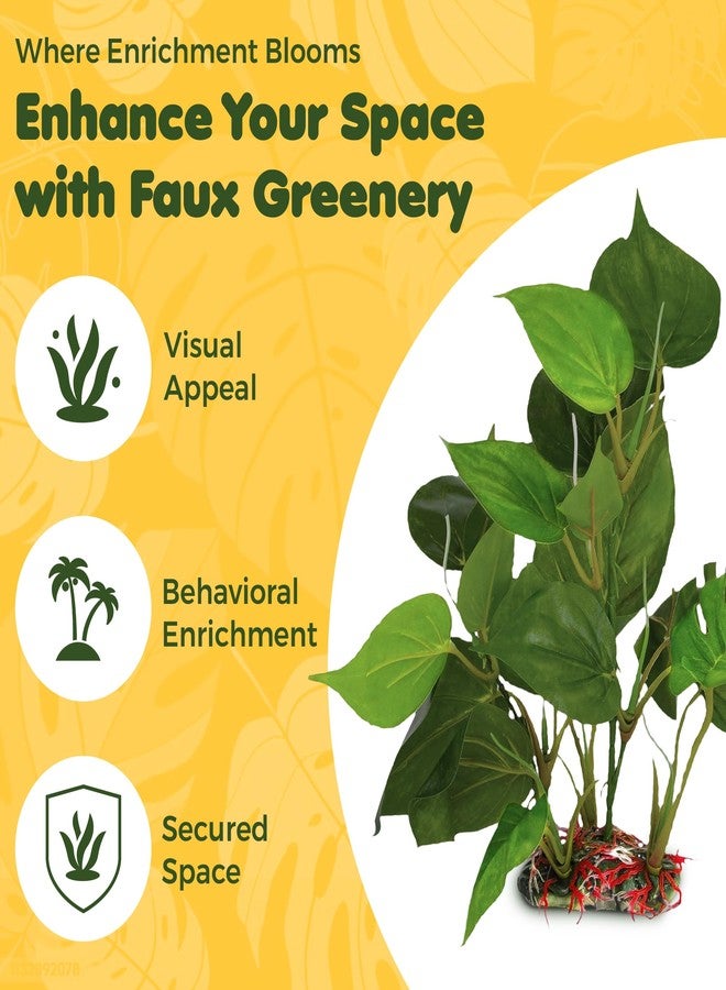 SunGrow Gecko & Reptile Tank Decor Artificial Plant (Gecko Anubias - Plastic) - Image 3