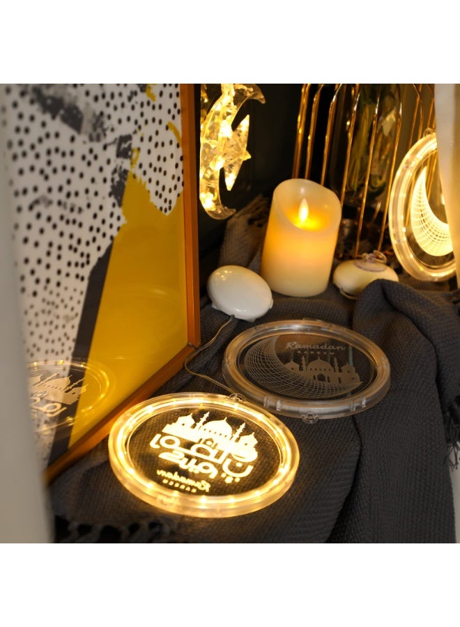 Chielor 3D Ramadan Kareem String Lights, Moon Star LED Hanging String Lights, Eid Mubarak Ramadan Kareem Lights Islam Decor Window Warm Lights Decorations for Home Indoor Wall Bedroom Party Decor - Image 5