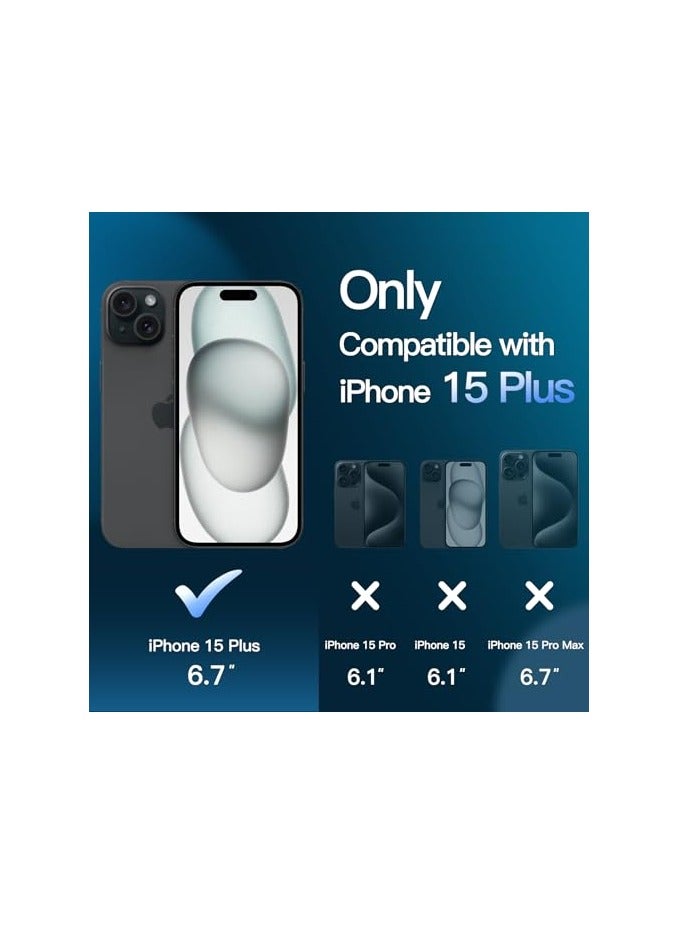 جي تيك حافظة JETech 5 في 1 غير لامعة لهاتف iPhone 15 Plus مقاس 6.7 بوصة مع عبوتين لكل واقي شاشة من الزجاج المقوى وواقي عدسة الكاميرا، غطاء هاتف خلفي شفاف مقاوم للصدمات (أسود) - Image 3