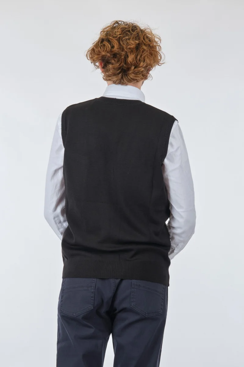De Blasio Buttoned Black Men's Vest 222340060