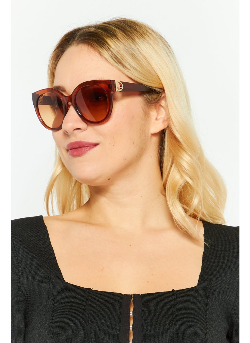 Salvatore Ferragamo Women SF1031S Cat Eye Sunglasses, Brown  - Image 2