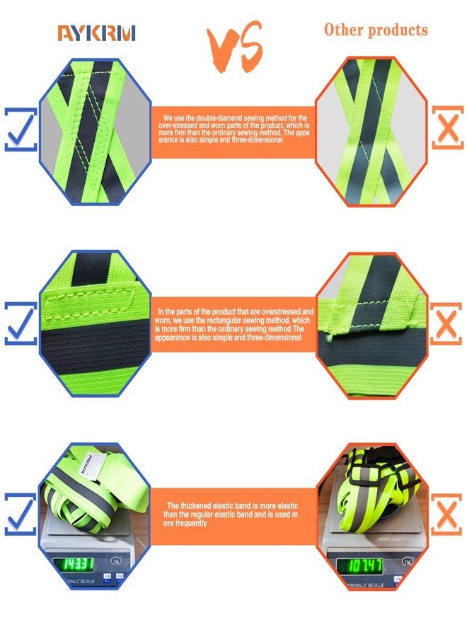 AYKRM 9 Color Reflective Vest with Hi Vis Bands, Fully Adjustable & Multi-Purpose: Running, Cycling, Motorcycle Safety, Dog Walking - High Visibility (Orange, LM-19O) - Image 3