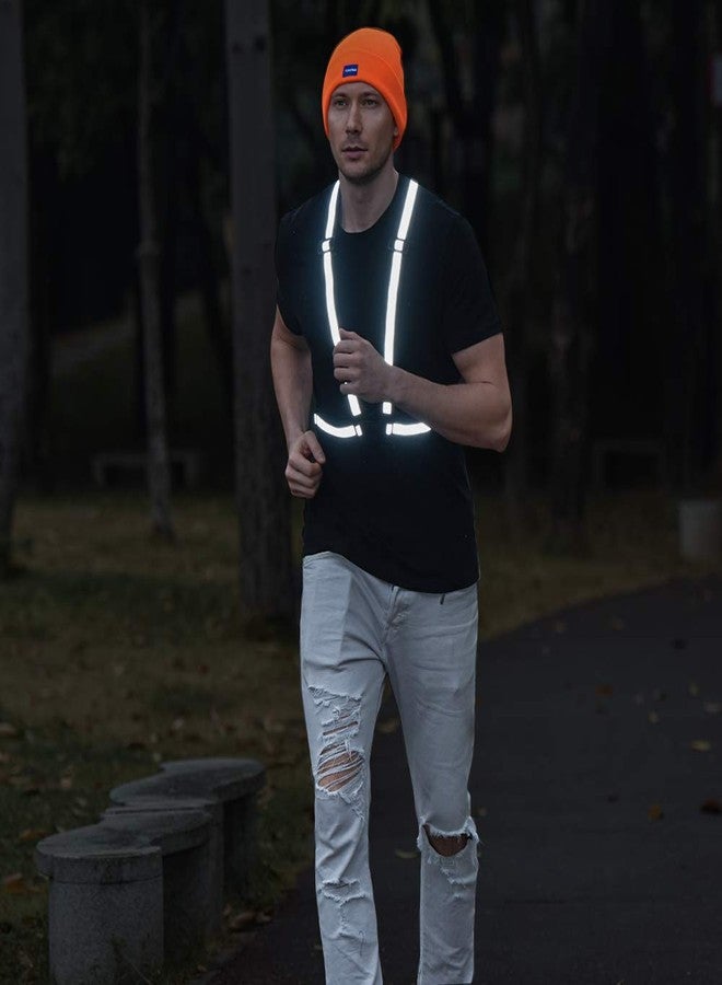 AYKRM 9 Color Reflective Vest with Hi Vis Bands, Fully Adjustable & Multi-Purpose: Running, Cycling, Motorcycle Safety, Dog Walking - High Visibility (Orange, LM-19O) - Image 4