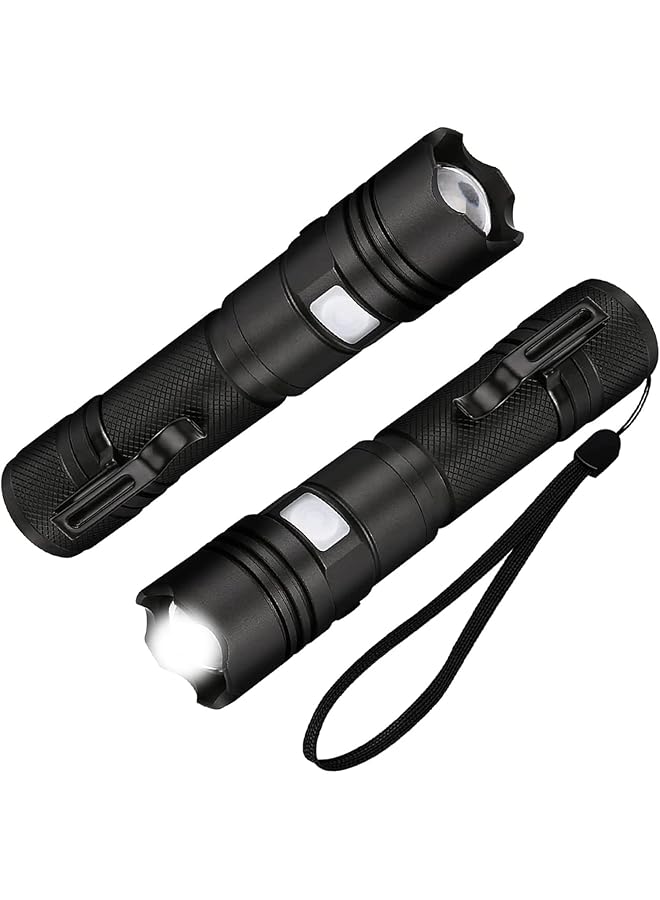 S-TOP LED Flashlight, Super Bright Rechargeable Torch Light, Handheld with 5 Modes, Zoomable for Emergency, Outdoor Camping, Power Cut & Safety - Image 1