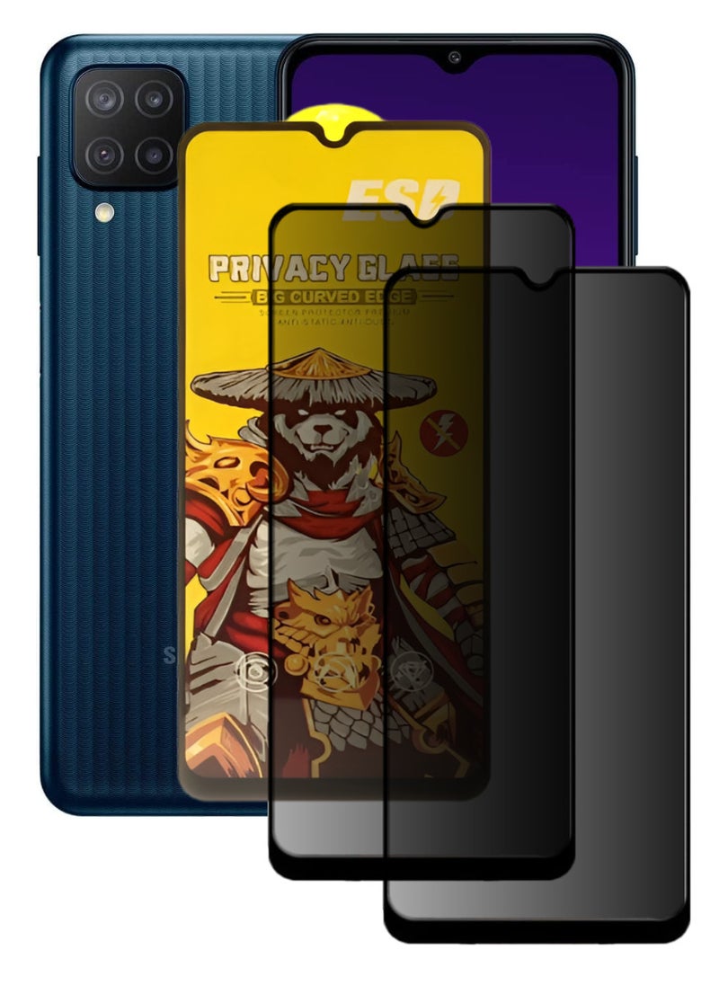 ESD 2 Pieces Tempered Dustproof Privacy Glass Screen Protector Compatible For Samsung Galaxy M12 - Image 1
